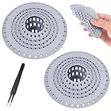 Abflusssieb 2 Stück - Silikon Haarsieb Dusche mit Saugnapf, Universelles...