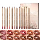 Sitovely 12 Farben Schlankes Lippenkonturenstifte Set,Longwear Smooth Lip...