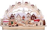 BRUBAKER 3D LED Lichterbogen Schwibbogen - Winterlandschaft mit Altstadt -...