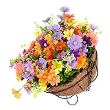 Amosfun Hängender aus Kunstblumen Dekorativer Blumenkorb für Garten und...