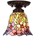 Küchenleuchte im Tiffany-Stil, 17,8 cm, warmer Orchideen-Lampenschirm für...