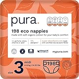 Pura Premium Eco Baby Windeln Größe 3 (Midi 4 -9kg / 9-20 lbs) 6 x 33 pro...