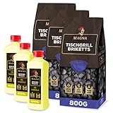 Magna Premium Tischgrillset - Tischgrillkohle/Tischgrillbriketts &...