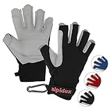 ALPIDEX Klettersteig Handschuhe Unisex Echtleder Kletterhandschuhe Half...