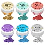 Essbarer Glitzer 6 x 3g, Essbarer Glitzer für Getränke Lebensmittel...