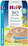 HiPP Bio-Milchbreie ohne Zuckerzusatz, Gute-Nacht-Brei Banane Zwieback,...