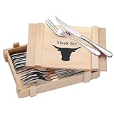 WMF Steakbesteck 12-teilig, Steakbesteck Set für 6 Personen, Steakmesser...