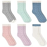 Husalsea 6 StüCk Kuschelsocken Damen, Flauschige Stoppersocken Damen,...