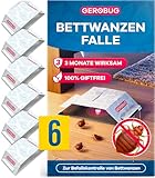 Gerobug Bettwanzenfalle 6 Stück - Effektive Klebefallen mit starkem...