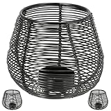 Laterne aus Metallstreben 3er Set | Eisen schwarz 11x9cm | Gartenlaterne...