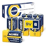 Allmax 9V Block (6LR61) Maximum Power Alkaline-Batterien (6 Stück) -...