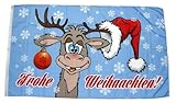 Fahne/Flagge Frohe Weihnachten Elch Kugel 90 x 150 cm