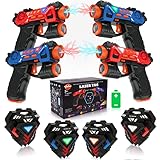 VATOS Laser Tag Guns Set, Infrarot, Mini, mit Abzeichen 4 Pack, 4 Spieler...