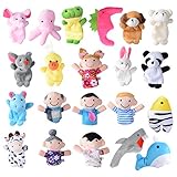 Fingerpuppen Set 21 STK Finger Plüschtier Set Stoff Fingerpuppe Tiere...