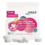 HAKA Spülmaschinen Mini Tabs, 75 Stück, Geschirrspültabs für kraftvolle...