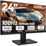 KOORUI 24 Zoll Monitor mit Lautsprecher, Rahmenlos Bildschirm, IPS PC...