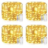 [4 Stück] Wasserdicht Draht Lichterkette, 15M 150 LED USB Weihnachten...
