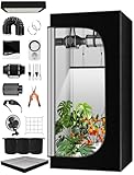 QEANY Komplettes Growzelt Set, 60x60x140cm Growbox, Growzelt-System mit...