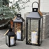 3er Set Gartenlaterne Windlicht Laterne Laternen Metalllaterne Set...
