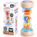 PLAY Regenmacher Rassel Baby Holz, Montessori Spielzeug Baby Rassel...