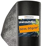 Hinrichs Unkrautvlies 50m - Gartenvlies gegen Unkraut - Unkraut Folie für...