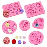 6 Stücke 3D Blume Silikon Seifen Form, Rose Blume Fondant Form Blume...