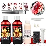 Kunstblut Halloween Schminke, Halloween Schminke Set, 60ml Künstliches...