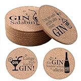 XIAONIU Untersetzer Gin Set 9 Stück Gin mit Ginsprüchen, 10cm...