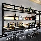 Wandmontiertes Weinflaschenregal mit 3 Etagen, mit LED-Licht,...
