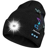 Bosttor Bluetooth Mütze mit Licht Männer, Unisex Mütze mit Musik, mit...