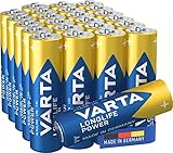 VARTA Batterien AA, 24 Stück, Longlife Power, Alkaline, 1,5V, für...