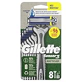 Gillette Sensor3 Recycled Einwegrasierer, 8 Rasierer mit 3-fach Klinge,...