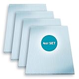 KAISER plastic® 4x Doppelstegplatten Polycarbonat 16/20-120 x 350 cm...