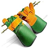 Gartenhandschuhe für Damen 1 Paar Leder Gartenhandschuhe Damen Herren...