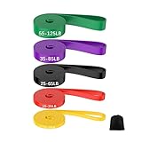 NEXROLA Fitnessbänder 5er-Set, Widerstandsbänder 15-125 lbs,...
