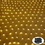 NAIZY LED Lichternetz 6x4m 480LEDs Lichterkettennetz Warmweiß...