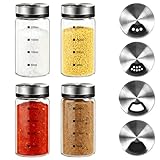 Vijixka 4 Stück Gewürzgläser mit Drehdeckel Salzstreuer 200ml Salz und...