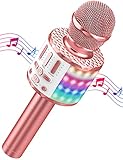 Karaoke Mikrofon, LED Drahtloses Bluetooth Mikrofon zum Singen mit...