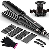 Welleneisen für Beach Waves, 4 in 1 Haarglätter Kreppeisen Multistyler...