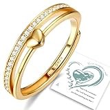 Adramata Damen Silber 925 Verstellbar Herzring Stapeln Daumenring Eheringe...
