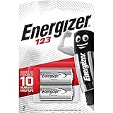 Energizer CR123 Batterien, Lithium Knopfzelle, 2 Stück