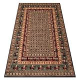 Wollteppich KASHQAI 4301 401 orientalisch, Rahmen grün/Terrakotta 200x300...