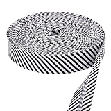 PH PandaHall 22 m Einfaches Schrägband Mit Schwarzen Und Weißen Streifen...