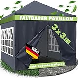 CAPRITENT® Pavillon [3x3m] Wasserdicht, Stabil und Winterfest –...