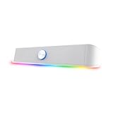 GXTrust 1619W Rhox PC Soundbar mit RGB Beleuchtung 12W (6W RMS), Stereo...