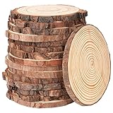 Winter Shore Unbehandelte Holzscheiben zum Basteln [16er-Pack] - Holzplatte...