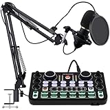 RUBEHOOW Mixer Kit mit Live Soundkarte, DJ Controller und BM800 Mikrofon...