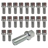 20 Radschrauben Radbolzen Kugelbund silber M14 x 1,5 27mm R13 kompatibel...