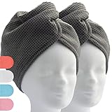 ELEXACARE Haarturban, Turban Handtuch mit Knopf (2 Stück,...