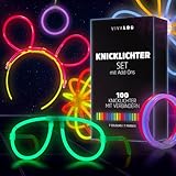 Vivaloo Knicklichter Party Set 100 Stück + Zubehör - Leuchtstäbe mit...